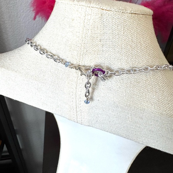 Colorful Circle Metal Link Necklace - Picture 7 of 7